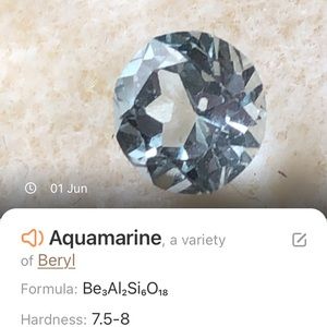 Aquamarine 7mm round loose stone 1.45cts